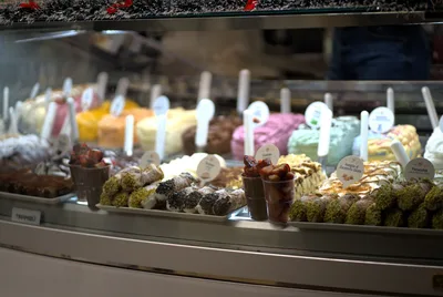 Vitrina de helados por sabores